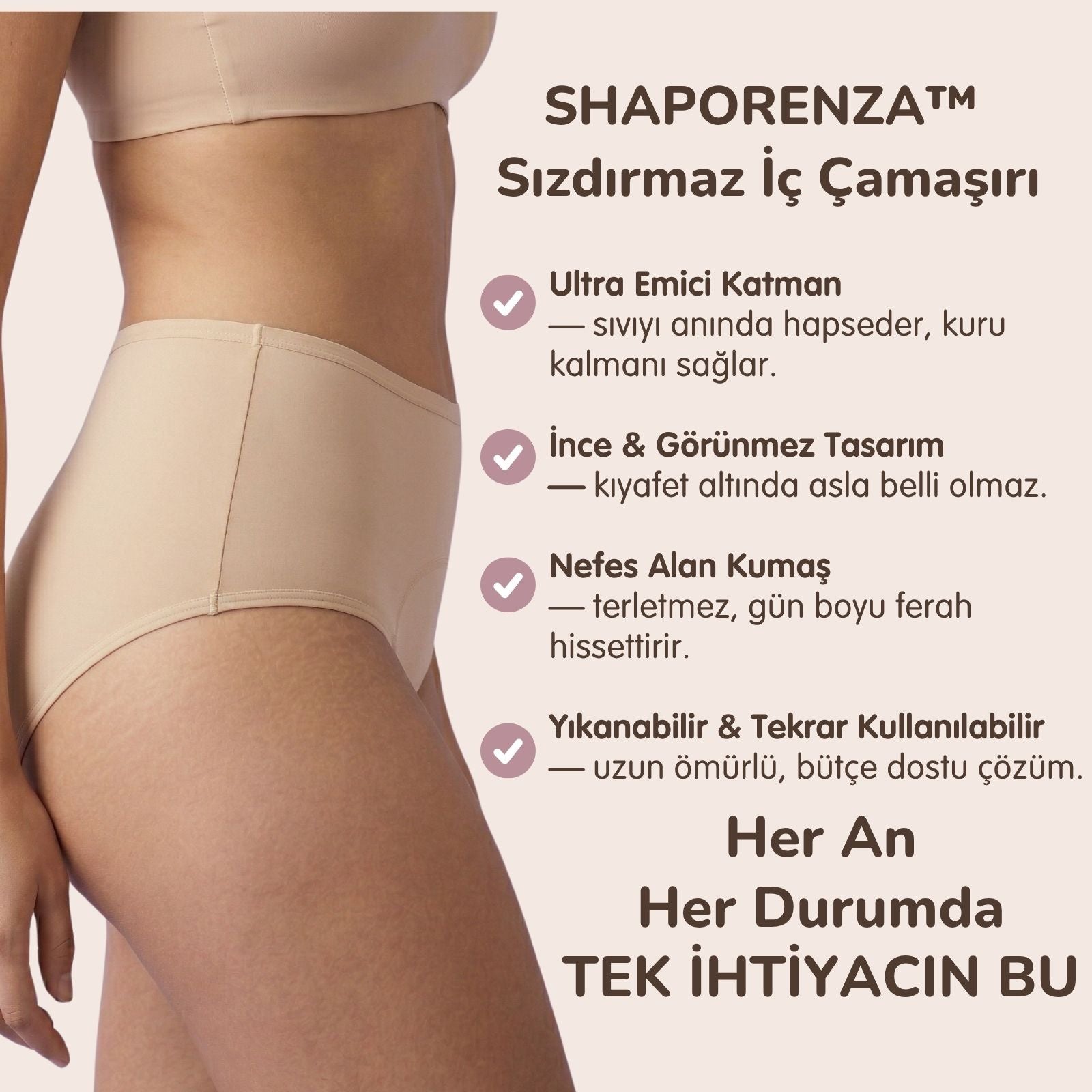 Shaporenza™ Sızdırmaz İç Çamaşırı – Kontrolü Geri Al