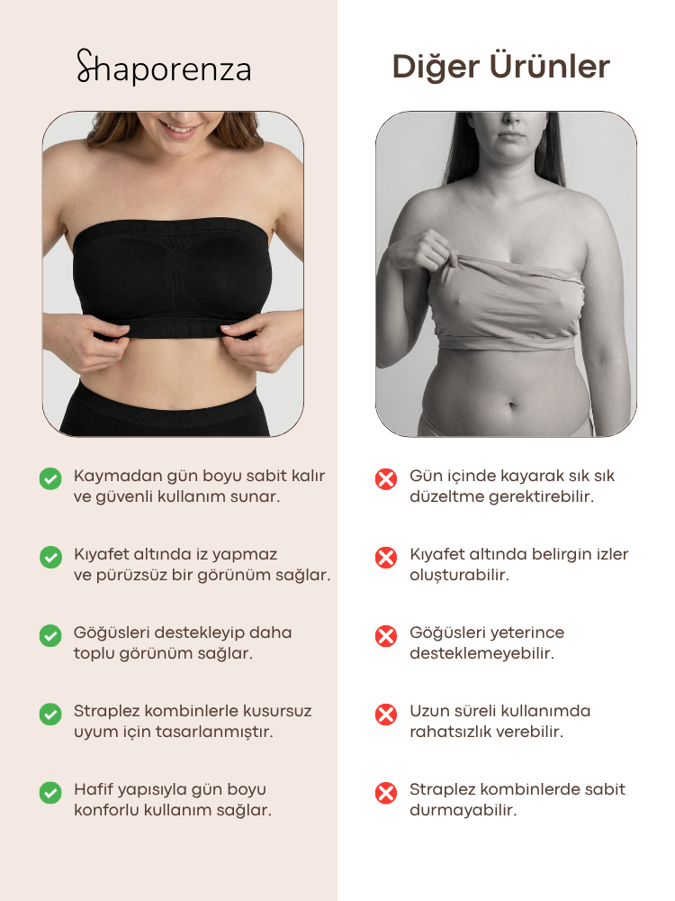 Shaporenza™ Destekleyici Straplez Sütyen